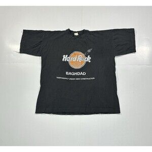 Vintage 90s Hard Rock Cafe Baghdad T-Shirt Desert Storm Black Men’s Large RARE